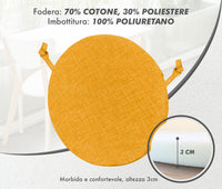 Cuscini Rotondi Per Sedie Cucina Imbottiti Sfoderabili Con Cerniera Cuscino Rotondo Ø 40 Cm Sedia Tavolo Lavabile In Lavatrice Con Lacci Per Fissaggio Prodotto Italiano Comodi