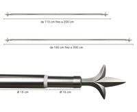 Bastone Per Tenda In Alluminio Estensibile 2 Misure 110/200 Cm 160/300 Cm Vari Terminali Lucidi e Satinati Supporti E Anelli Inclusi Bastoni Per Tende Staffa Tendaggi