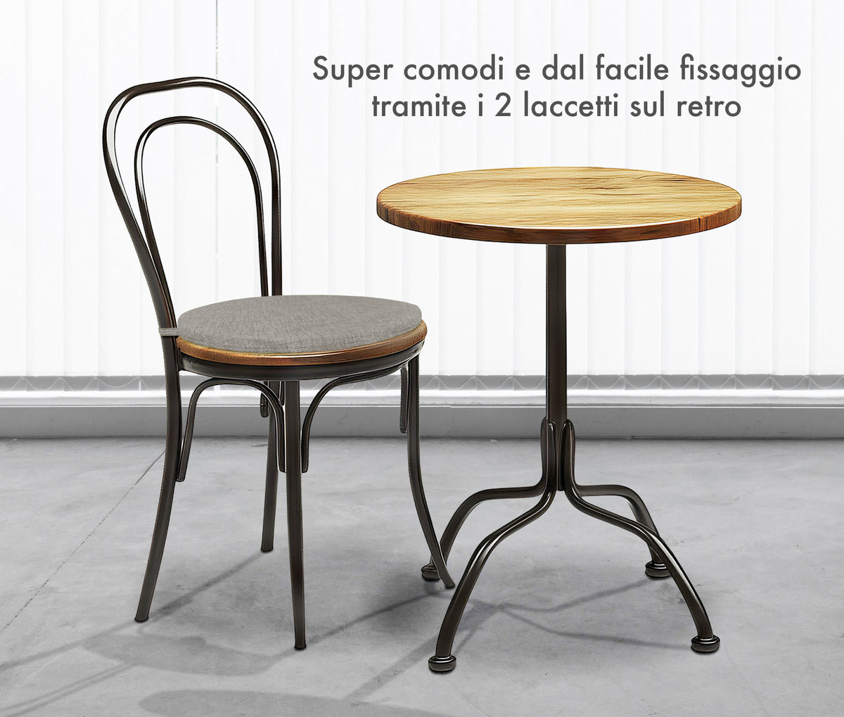 Cuscini Rotondi Per Sedie Cucina Imbottiti Sfoderabili Con Cerniera Cuscino Rotondo Ø 40 Cm Sedia Tavolo Lavabile In Lavatrice Con Lacci Per Fissaggio Prodotto Italiano Comodi
