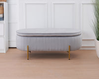 Panca Imbottita Divanetto In Velluto Contenitore Pouf Grande XXL PortaOggetti  Panca Sgabello A Pie Di Letto Con Gambe In Metallo Dorato Cassapanca Ingresso Legno Massello Panchina