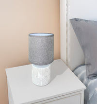 Lampada Moderna Da Comodino Con Decorazione Azteco Certificata RoHS In Ceramica Con Paralume 45W Scrivania Tavolo Abat Jour