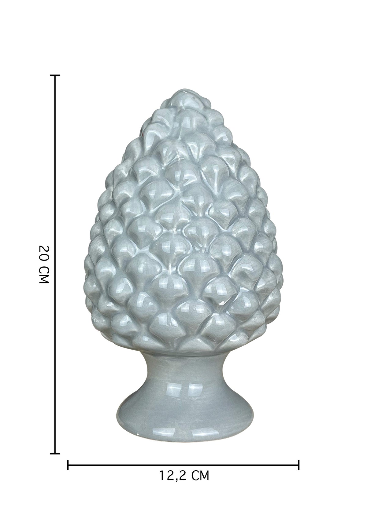 Soprammobile Pigna Ceramica Siciliana - Bianco, Altezza 25 Cm, Decorazione Elegante - Foto 5