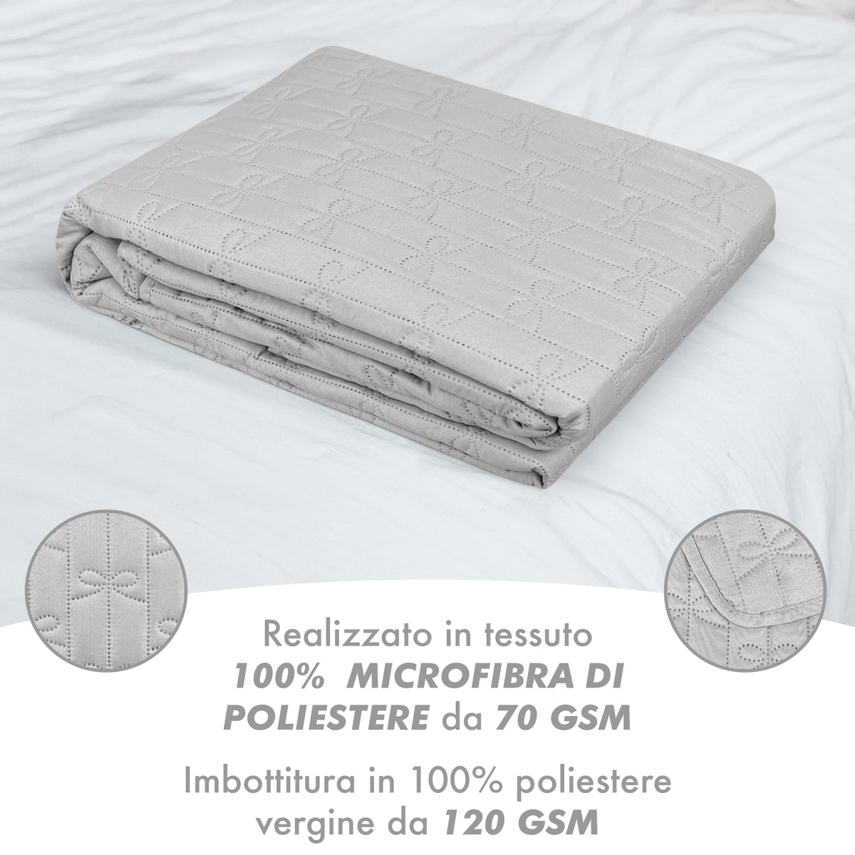 Copriletto Fiocco Trapuntato Matrimoniale Elegante Trapuntino Con Trapuntatura Fantasia Fiocchetti Due Piazze Coperta Letto Leggera Primavera Estate Trapunta Coperta Leggera Fiocchetto