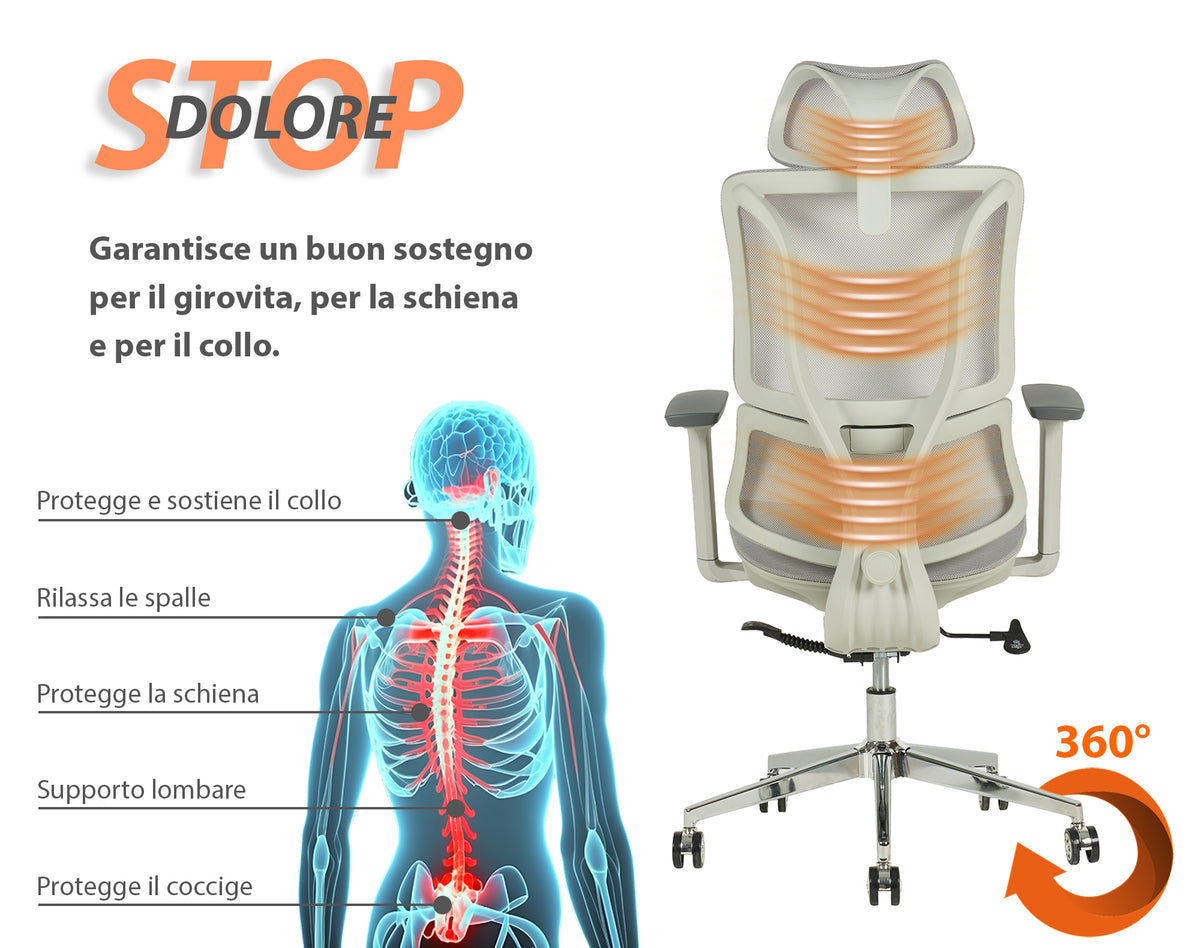 Sedia Da Ufficio Elegante Poltrona Direzionale Ergonomica Design Moderno Colore Nero Rivestimento Ecopelle Base Cromata Ruote Silenzione Seduta Scrivania Sala Riunioni Schienale Alto