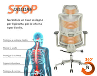 Sedia Da Ufficio Elegante Poltrona Direzionale Ergonomica Design Moderno Colore Nero Rivestimento Ecopelle Base Cromata Ruote Silenzione Seduta Scrivania Sala Riunioni Schienale Alto