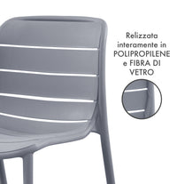 Set 4 Sedie In Polipropilene e Fibra Di Vetro Trattamento Uv Antiscolorimento il Gruppone Passione Casa
