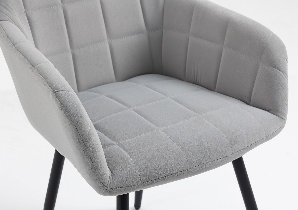 Poltroncina Classica con Braccioli per Camera da Letto in Velluto Design Moderno, con Gambe in Metallo Modello Odette