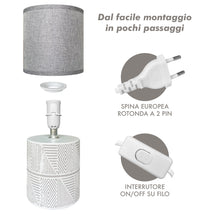 Lampada Moderna Da Comodino Con Decorazione Azteco Certificata RoHS In Ceramica Con Paralume 45W Scrivania Tavolo Abat Jour