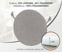 Cuscini Rotondi Per Sedie Cucina Imbottiti Sfoderabili Con Cerniera Cuscino Rotondo Ø 40 Cm Sedia Tavolo Lavabile In Lavatrice Con Lacci Per Fissaggio Prodotto Italiano Comodi