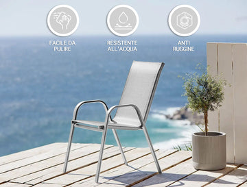 Cuscini Seduta Giardino Impermeabili - Set 2 Pezzi Trapuntati Con Federa Removibile - Foto 11