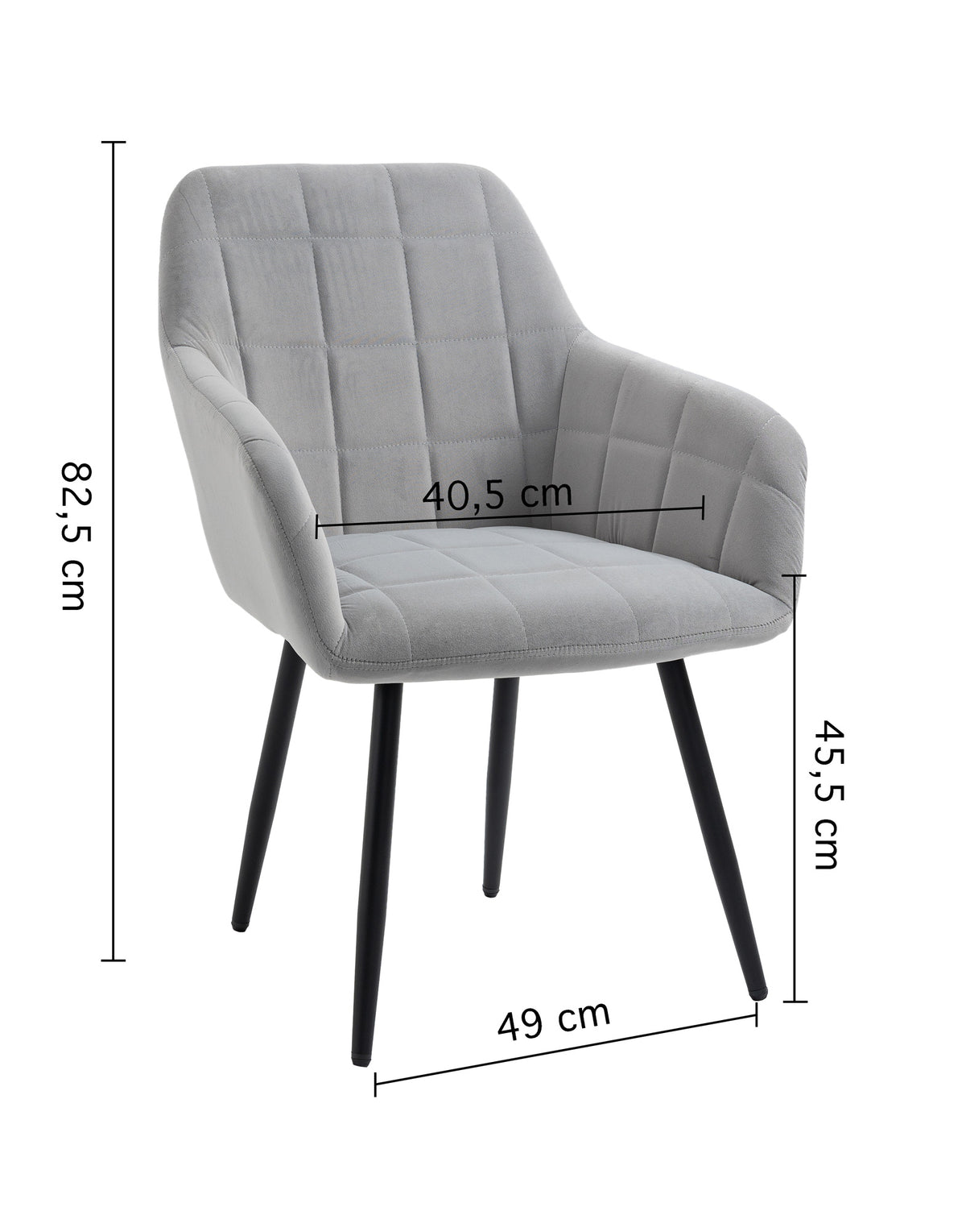 Poltroncina Classica con Braccioli per Camera da Letto in Velluto Design Moderno, con Gambe in Metallo Modello Odette