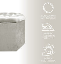 Pouf Ottagonale Contenitore Poggiapiedi Salotto In Velluto Sgabello Camera Design Pouff Cameretta