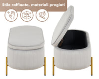 Panca Imbottita Divanetto In Velluto Contenitore Pouf Grande XXL PortaOggetti  Panca Sgabello A Pie Di Letto Con Gambe In Metallo Dorato Cassapanca Ingresso Legno Massello Panchina