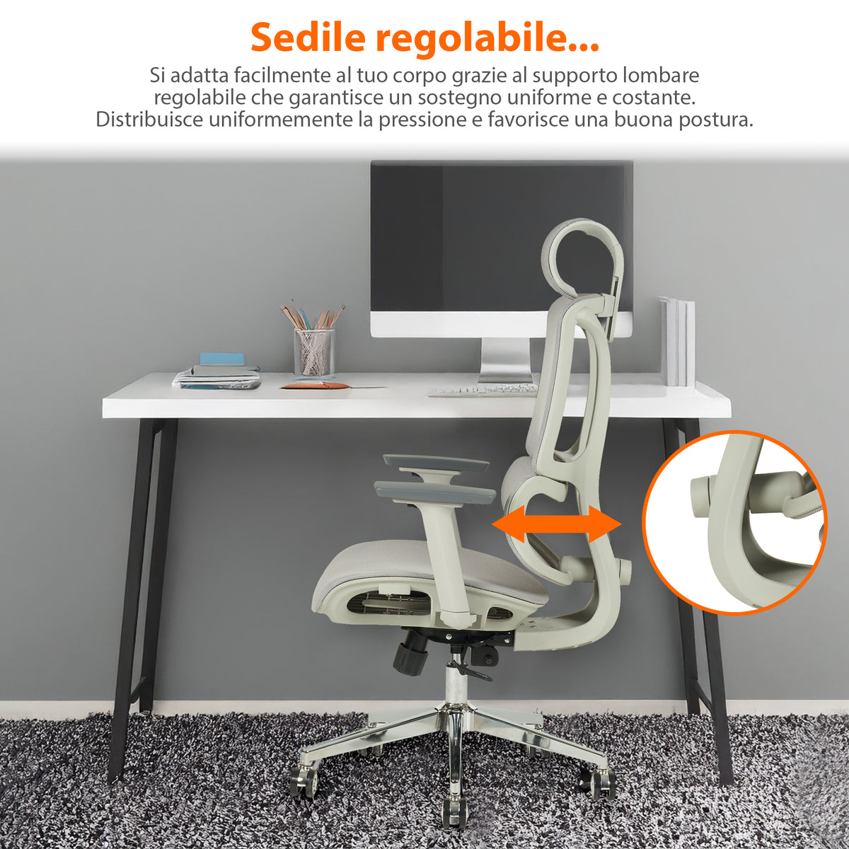 Sedia Da Ufficio Elegante Poltrona Direzionale Ergonomica Design Moderno Colore Nero Rivestimento Ecopelle Base Cromata Ruote Silenzione Seduta Scrivania Sala Riunioni Schienale Alto
