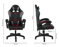Sedia Gaming Professionale SimilPelle Reclinabile Con Braccioli Poltrona Ufficio Regolabile in Altezza Pistone Gas,Cuscino Poggiatesta E Lombare Gamer