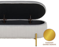 Panca Imbottita Divanetto In Velluto Contenitore Pouf Grande XXL PortaOggetti  Panca Sgabello A Pie Di Letto Con Gambe In Metallo Dorato Cassapanca Ingresso Legno Massello Panchina