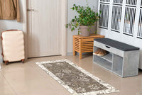 Tappeto Arredo Moderno  Antiscivolo in Ciniglia Made in italy  Cotone Ninfea Grigio