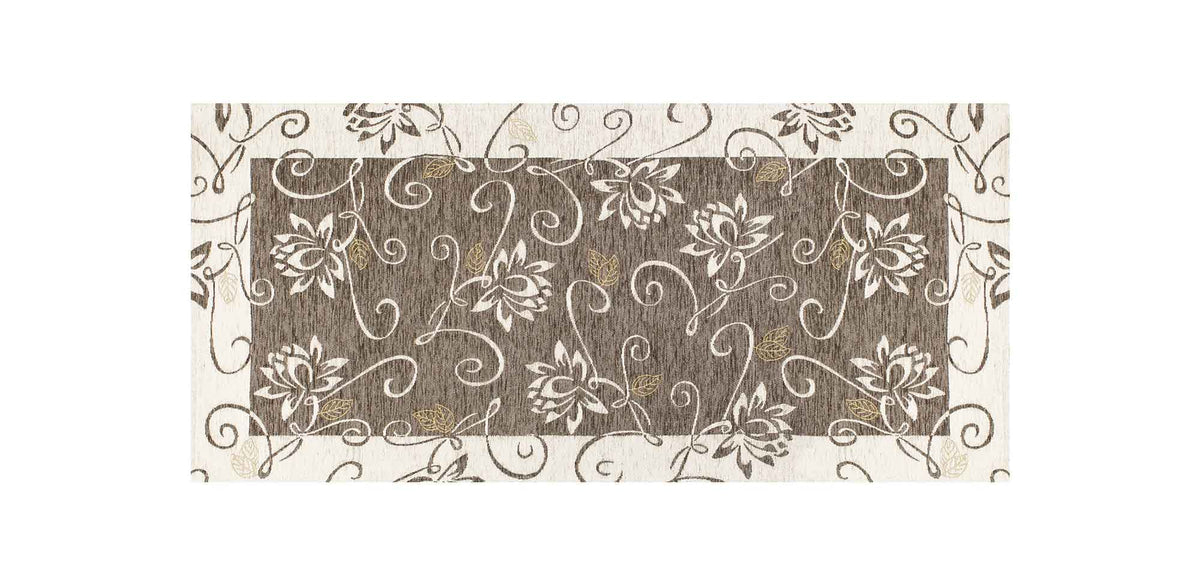 Tappeto Arredo Moderno  Antiscivolo in Ciniglia Made in italy  Cotone Ninfea Grigio