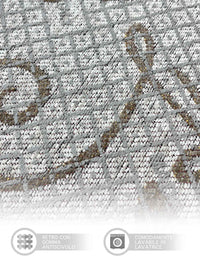 Tappeto Arredo Moderno  Antiscivolo in Ciniglia Made in italy  Cotone Ninfea Grigio