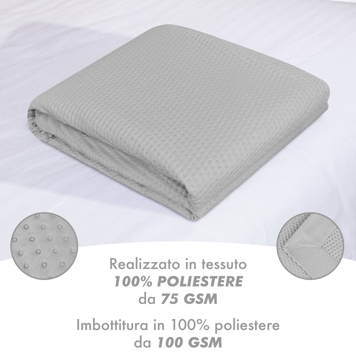 Trapuntino Matrimoniale Elegante Copriletto Con Balza Applicata Trapuntatura Pinsonic Tinta Unita Due Piazze Coperta Letto Leggera Primavera Estate Trapunta