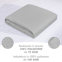 Trapuntino Matrimoniale Elegante Copriletto Con Balza Applicata Trapuntatura Pinsonic Tinta Unita Due Piazze Coperta Letto Leggera Primavera Estate Trapunta