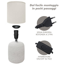Lampada Moderna Da Comodino Con Lavorazione a Onde Finitura Opaca Certificata RoHS In Ceramica Con Paralume 45W Scrivania Tavolo Abat Jour