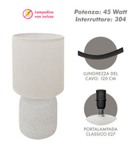 Lampada Moderna Da Comodino Con Lavorazione a Onde Finitura Opaca Certificata RoHS In Ceramica Con Paralume 45W Scrivania Tavolo Abat Jour
