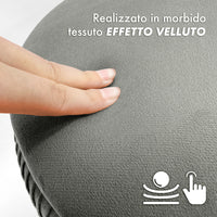 Pouf Rotondo In Velluto Con Contenitore Portaoggetti Sgabello Toeletta Trucco Tavolino Caffè Ripiano Legno Salotto Poggiapiedi Con Gambe Color Oro