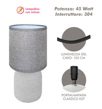 Lampada Moderna Da Comodino Con Lavorazione a Onde Finitura Opaca Certificata RoHS In Ceramica Con Paralume 45W Scrivania Tavolo Abat Jour