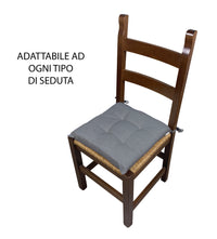 Cuscino arredo sedia Set 6 Cuscini Con Lacci, 4 Punti,Prodotto Italiano 40 x 40 in Spessore 6 Cm Lavorati a Mano mattonella 100% cotone