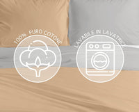 Copripiumino 100% Cotone Matrimoniale Double Face Made In Italy Bicolore Sacco e Federe Due Piazze Set Letto
