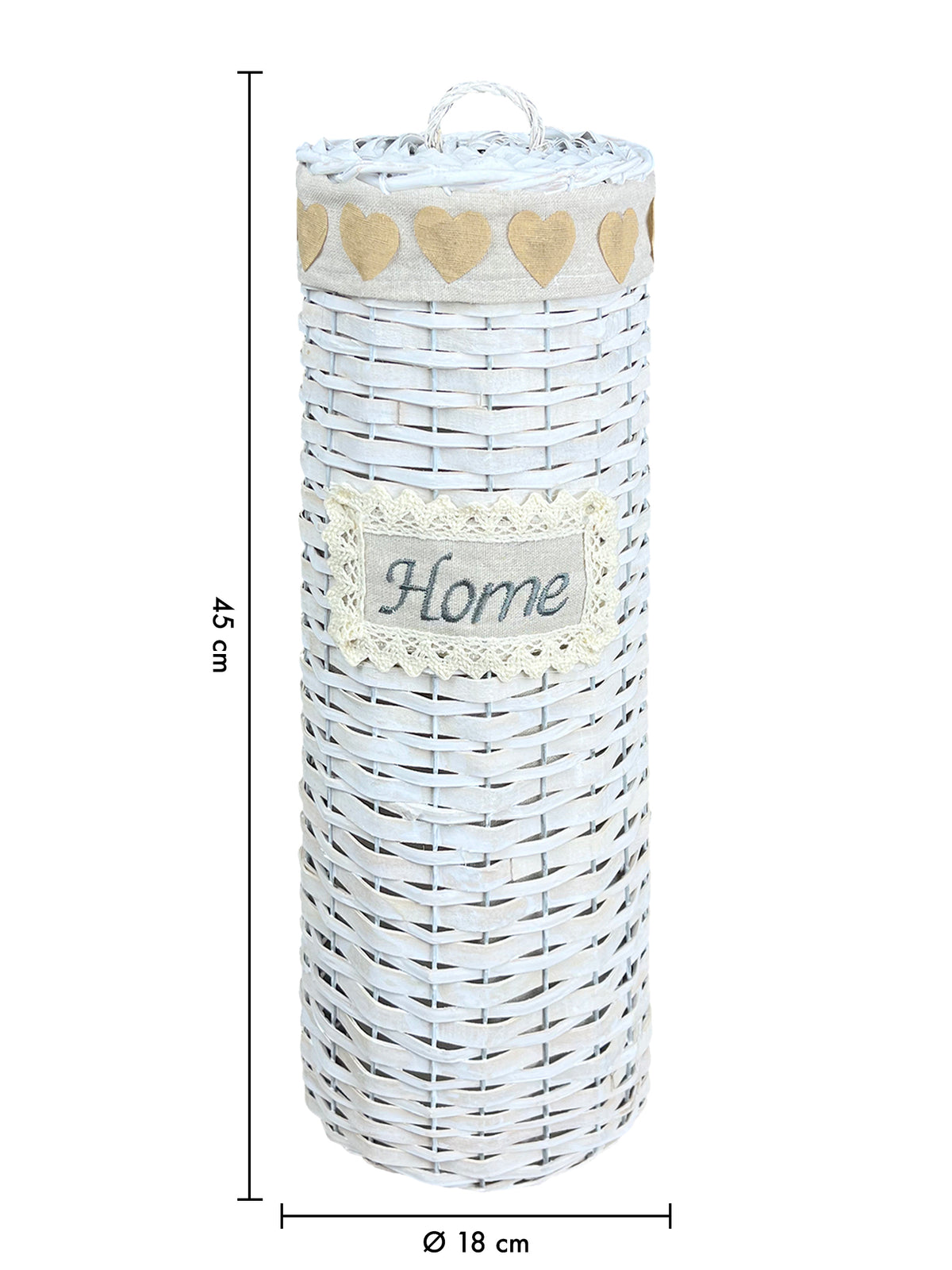 Portarotolo Carta Igienica Da Terra Con Coperchio Portacarta Struttura Robusta In Metallo Con Rivestimento In Vimini Intrecciato Fino a 4 Rotoli Elegante