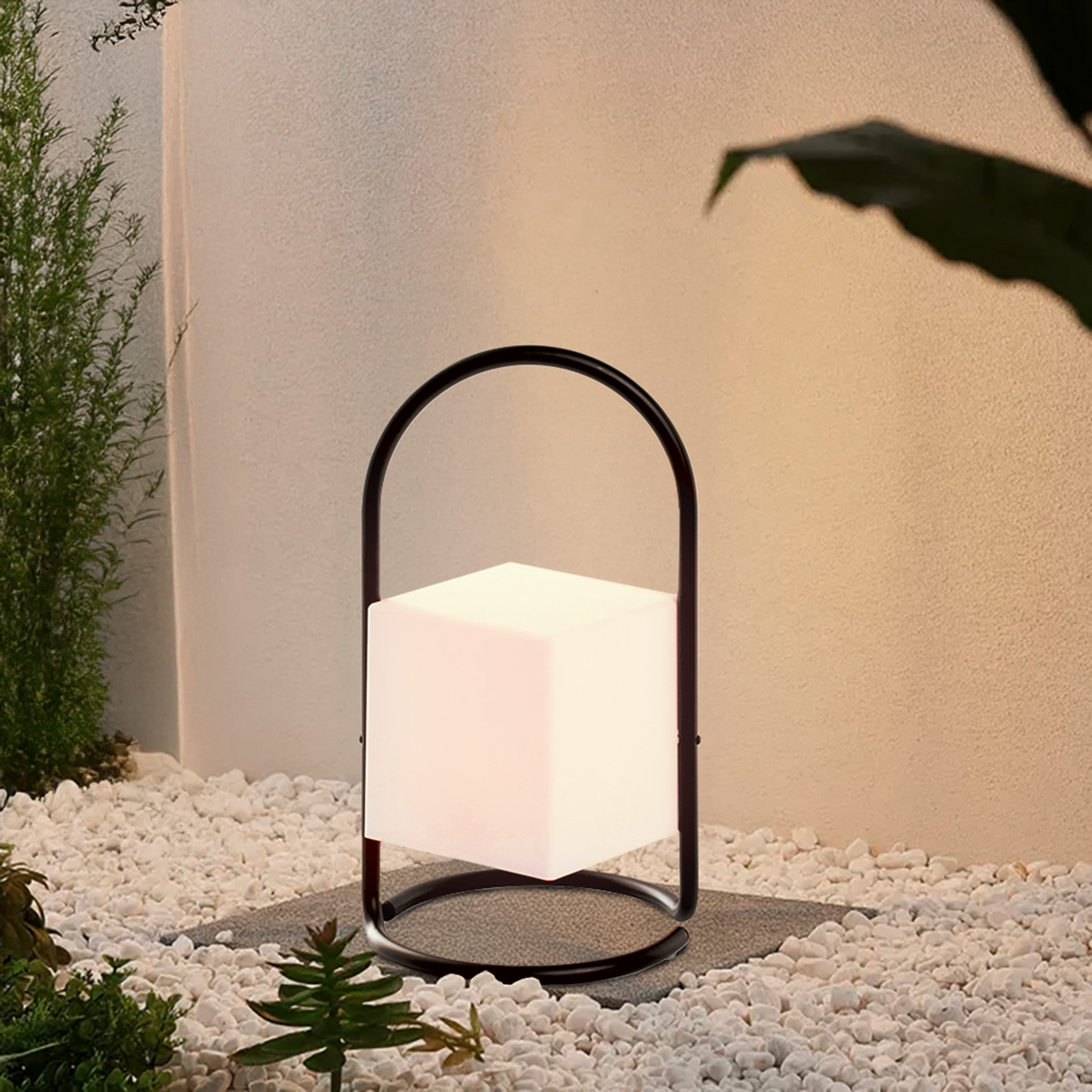 Lampada Da Esterno Led Lanterna Impermeabile Resistente Design Moderno Tavolo Arredo Giardino Luce Colore Bianco Caldo/Freddo Antiruggine Certificata RoHS Trasportabile