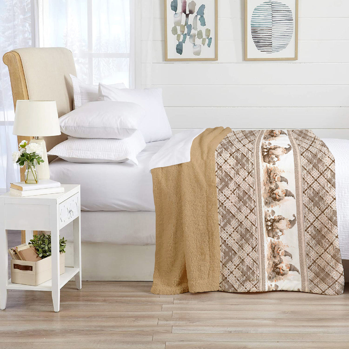 Coperta Plaid in Pile Sherpa Invernale, Morbida e Calda, Coperta Pelosa Copri Letto o Divano in Finta Pelliccia Singola Matrimoniale Doppio Lato