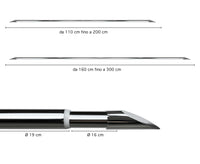 Bastone Per Tenda In Alluminio Estensibile 2 Misure 110/200 Cm 160/300 Cm Vari Terminali Lucidi e Satinati Supporti E Anelli Inclusi Bastoni Per Tende Staffa Tendaggi