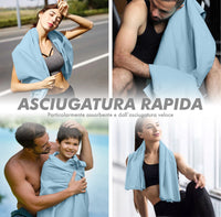 Set 2 Asciugamani Palestra Sport Salviette Sportive In Microfibra Compatte Ultraleggere Fitness Sauna Yoga Viaggio Asciugamano Piscina Salvietta Corsa Telo Allenamento Lavabili No Odori
