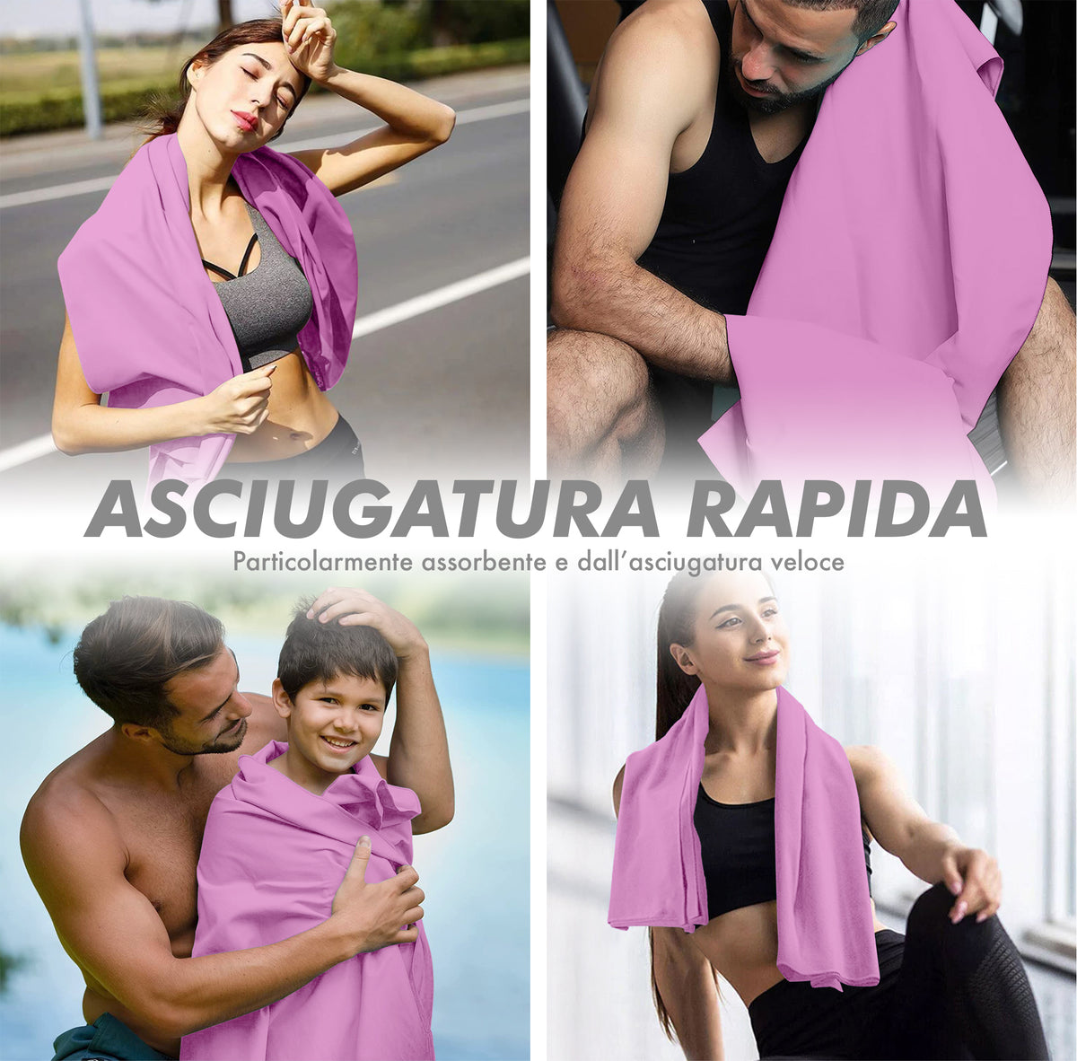 Set 2 Asciugamani Palestra Sport Salviette Sportive In Microfibra Compatte Ultraleggere Fitness Sauna Yoga Viaggio Asciugamano Piscina Salvietta Corsa Telo Allenamento Lavabili No Odori