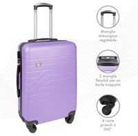 Trolley Bagaglio Mano Rigido 37x20x54.5 Piccolo Ultraleggero Valigia In Abs Con 4 Ruote Manico Chiusura Di Sicurezza Per Compagnie Low Cost Economy Zaino Da Viaggio