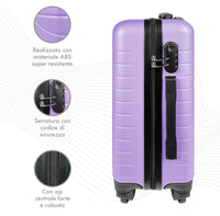 Trolley Bagaglio Mano Rigido 37x20x54.5 Piccolo Ultraleggero Valigia In Abs Con 4 Ruote Manico Chiusura Di Sicurezza Per Compagnie Low Cost Economy Zaino Da Viaggio
