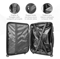 Trolley Bagaglio Mano Rigido 37x20x54.5 Piccolo Ultraleggero Valigia In Abs Con 4 Ruote Manico Chiusura Di Sicurezza Per Compagnie Low Cost Economy Zaino Da Viaggio