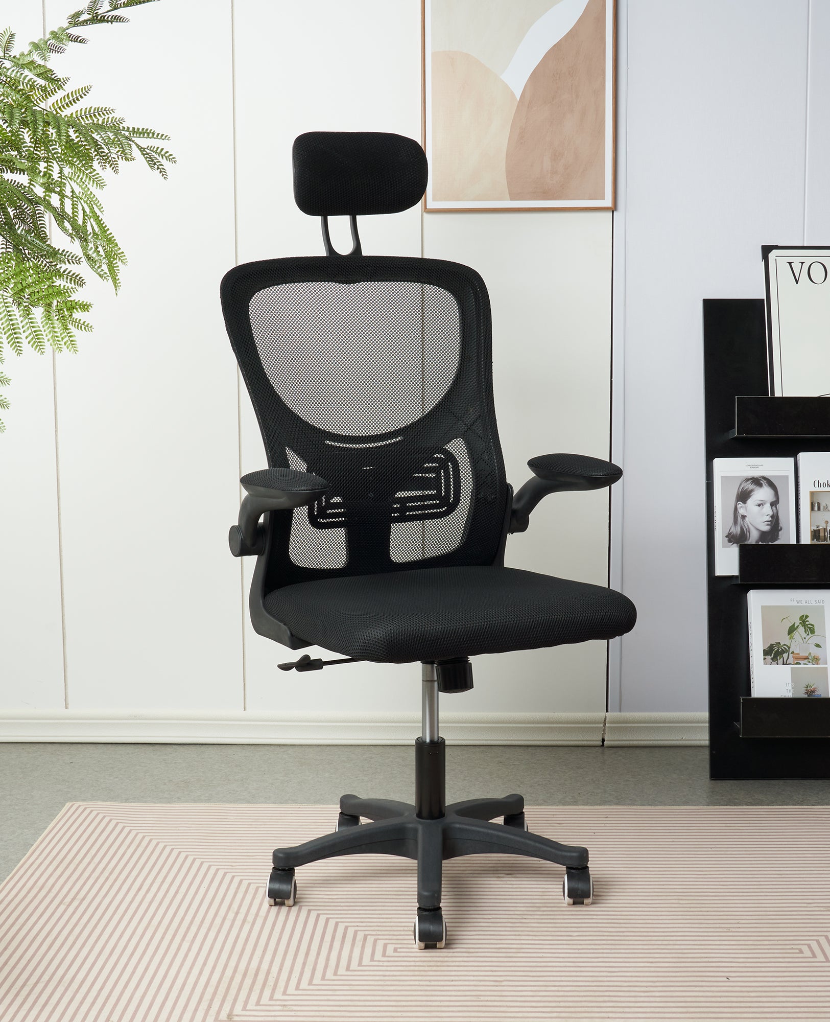 Sedia Da Disegno Ergonomic A Gas Bianca – Con Schienale In Rete, Supporto Lombare E Poggiapiedi – Per Ufficio E Casa