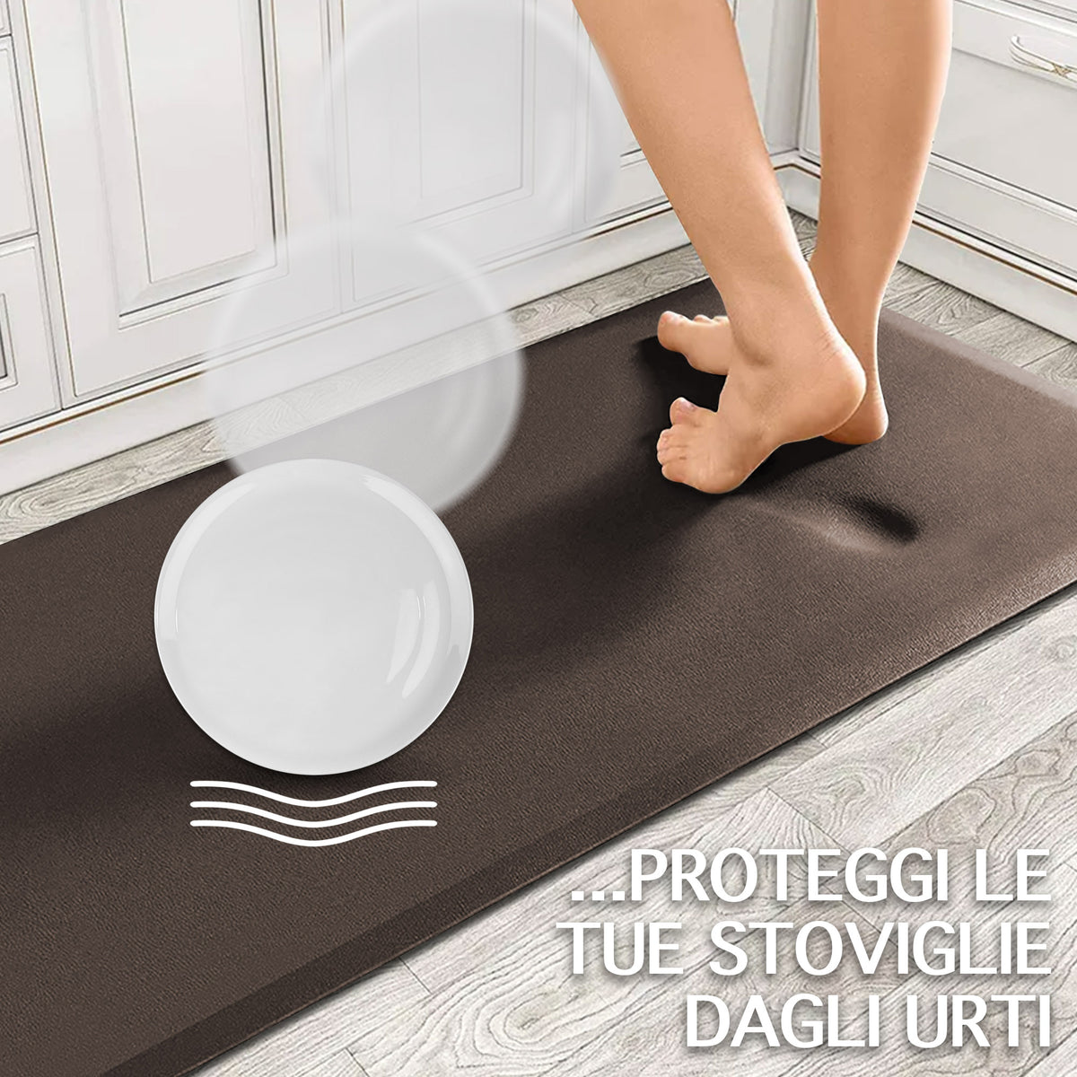 Tappeto Cucina Passatoia Rialzata Lavabile Spessa Antiscivolo Impermeabile Anti Fatica Rimbalzabile Aderente Antiscivolo Protettivo