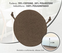 Cuscini Rotondi Per Sedie Cucina Imbottiti Sfoderabili Con Cerniera Cuscino Rotondo Ø 40 Cm Sedia Tavolo Lavabile In Lavatrice Con Lacci Per Fissaggio Prodotto Italiano Comodi