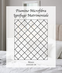 Piumino Letto Bianco Ignifugo Certificato Classe 1IM 100/200/300 Gr Microfibra Anallergica Manopesca Coperta Leggera Effetto Piuma Prodotto Italiano Hotel Strutture