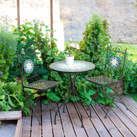Set Bistrot Tavolino Con 2 Sedie Con Mosaico In Ceramica Per Esterno Terrazzo Giardino Pieghevoli Patio Casa,Bar,Ristoranti,Mobili Giardino