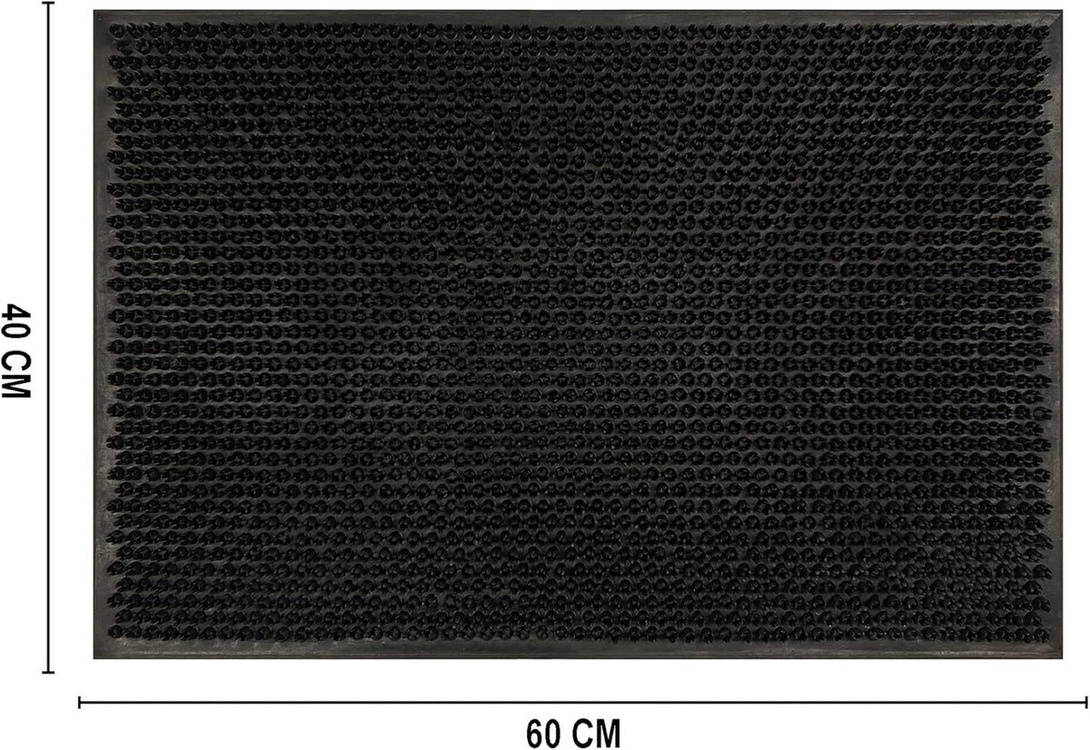 Zerbino In Gomma 40 x 60 Cm Ingresso Antiscivolo Tappeto AsciugaPassi Facile da Pulire Antibatterico e Resistente Rettangolare Tappetino 2 Colori