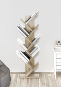 Liberia In Legno A Forma Ad Albero Scaffale 9 Ripiani Salvaspazio Verticale Camera Letto Soggiorno Studio Ufficio  Libro Mensola A Colonna Porta Libri Stile industrial Torre