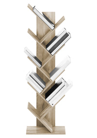 Liberia In Legno A Forma Ad Albero Scaffale 9 Ripiani Salvaspazio Verticale Camera Letto Soggiorno Studio Ufficio  Libro Mensola A Colonna Porta Libri Stile industrial Torre