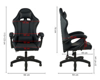 Sedia Gaming Professionale SimilPelle Reclinabile Con Braccioli Poltrona Ufficio Regolabile in Altezza Pistone Gas,Cuscino Poggiatesta E Lombare Gamer