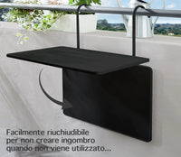 Tavolino Pieghevole Da Balcone 60x40Cm Tavolo Sospeso Da Appendere Alla Ringhiera Richiudibile Salvaspazio Altezza Regolabile Struttura In Metallo Impermeabile Uv Resistent Antiruggine